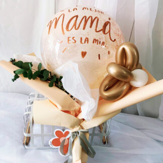 Bouquet globo burbuja 18" Mamá