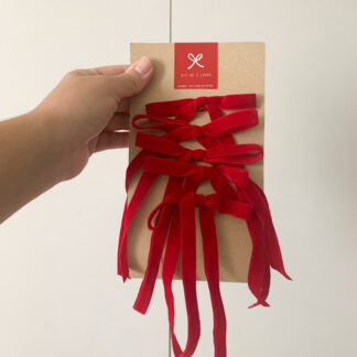 lazos velvet rojos arbol navidad